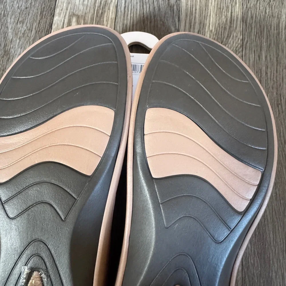 Aetrex Maui Orthotic Flips Women 10 Mocha Brown Water Friendly Comfort Sandals